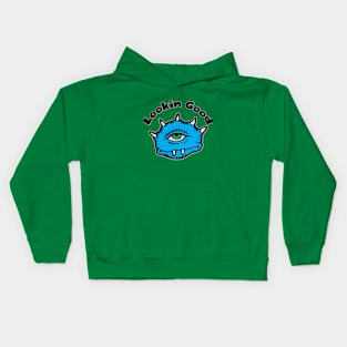 Alien Lookin Good T-Shirt | Funny One Eyed Blue Creature Kids Hoodie